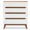 Storage Cabinets*Baxton Studio Calypso 40" High 4-Drawer Chest, White (2633-7500-STPL)
