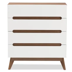 Storage Cabinets*Baxton Studio Calypso 40" High 4-Drawer Chest, White (2633-7500-STPL)