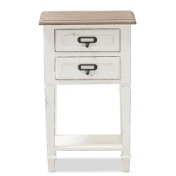 Storage Cabinets*Baxton Studio Dauphine 26" High 2-Drawer Nightstand, White (2633-7577-STPL)