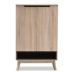 Storage Cabinets*Baxton Studio Fella 46" High Shoe Cabinet, Light Brown (2633-7705-STPL)