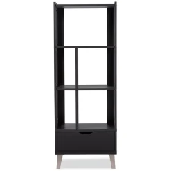 Bookcases*Baxton Studio Kalien 23.01'' W x 15.21'' D Bookshelf, Dark Brown (6465-STPL)