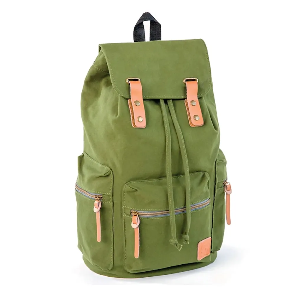 Bazic Guidi Canvas Laptop Backpack, Large, Green (1118)