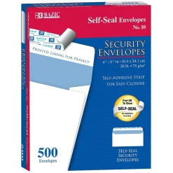Online Bazic Kraft Self Seal Security Tinted #10 Business Envelope, 4 1/8" x 9 1/2", 500/Pack (BAZ5064)
