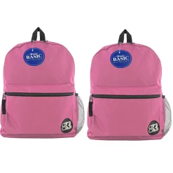 Products® Basic Backpack 16" Fuchsia, Pack of 2 (BAZ1036-2)<Bazic New