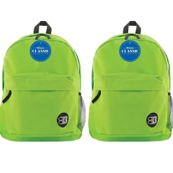 Products Classic Backpack, Lime Green, Pack of 2 (BAZ1054-2)<Bazic Outlet