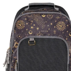 Bazic Raleigh Celestial Canvas Laptop Backpack, Large, Black/Gold (1120)
