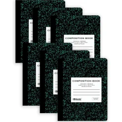 Composition Notebooks|Bazic 1-Subject Composition Notebooks, Quad-Ruled, 100 Sheets, Multicolor, 6/Bundle (BAZ5052-6)