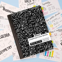 Composition Notebooks|Bazic 1-Subject Composition Notebooks, Wide Ruled, 100 Sheets, Multicolor, 6/Bundle (BAZ508-6)