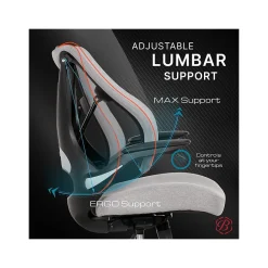 Office Chairs*Beautyrest ErgoMax Ergonomic Mesh/Fabric Swivel Task Chair, (60078-Gry) Gray