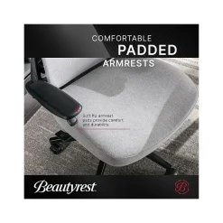 Office Chairs*Beautyrest ErgoMax Ergonomic Mesh/Fabric Swivel Task Chair, (60078-Gry) Gray