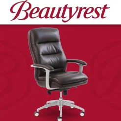 Office Chairs*Beautyrest Platinum Sofil Bonded Leather Executive Chair, (49404BR) Brown
