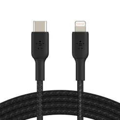 Belkin BOOST CHARGE Braided USB-C to Lightning Cable, 1m / 3.3 ft., Black