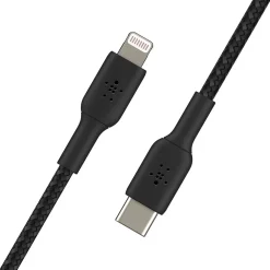 Belkin BOOST CHARGE Braided USB-C to Lightning Cable, 1m / 3.3 ft., Black