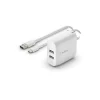 BOOST CHARGE Dual USB-A Wall Charger, 24W + USB-A to USB-C Cable, White (WCE001dq1MWH)<Belkin Best
