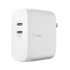 BOOST CHARGE Dual USB-C PD GaN Wall Charger, 68 W, White<Belkin Hot