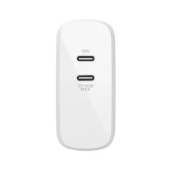 BOOST CHARGE Dual USB-C PD GaN Wall Charger, 68 W, White<Belkin Hot