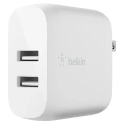 BOOST CHARGE Dual USB-A Wall Charger, 24 W, White<Belkin Clearance