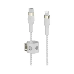 Belkin BOOST CHARGE PRO Flex 6.6' USB Type-C to Lightning Power Cable, Male to Male, White (CAA011BT2MWH)
