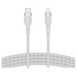 Belkin BOOST CHARGE PRO Flex 6.6' USB Type-C to Lightning Power Cable, Male to Male, White (CAA011BT2MWH)