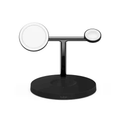 BOOST CHARGE PRO 3-in-1 Wireless Charger with MagSafe for iPhone 12, Black (WIZ009ttBK)<Belkin New
