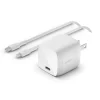 BOOST CHARGE 30W USB-C GaN Wall Charger + USB-C to Lightning Cable, White (WCH001DQ1MWH-B5)<Belkin Clearance