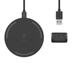 BOOST CHARGE 10W Wireless Charging Pad + QC 3.0 Wall Charger + Cable, Black<Belkin Online