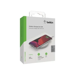 BOOST CHARGE Wireless Charging Pad for Most Smartphones, White (WIA001TTWH)<Belkin