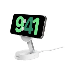 BoostCharge Pro Magnetic Wireless Charging Stand with Qi2 15W, White (WIA008ttWH)<Belkin Sale