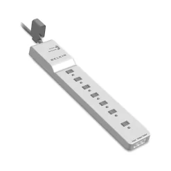 Belkin Home Series Surgemaster 7 Outlet Surge Protector, 12' Cord, 2320 Joules (BE107200-12)
