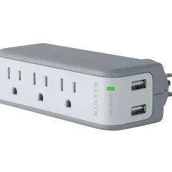Belkin 3-Outlet Mini Travel Surge Protector, 918 Joules (BST300BG)