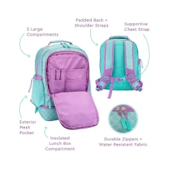 Kids Prints Mermaid Scales Backpack with Lunch Box, Teal/Purple (BGBKPAK-MMD)<bentgo Outlet