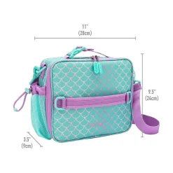 bentgo Kids Prints Mermaid Scales Lunch Bag, Teal/Purple (BGPTBAG-MMD)