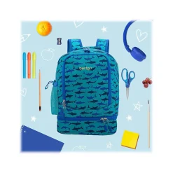 Kids Prints Sharks Backpack with Lunch Box, Blue (BGBKPAK-SHK)<bentgo Outlet