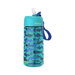 bentgo Kids Shark Plastic Water Bottle, 15 oz. (BGKDCP1-SHK)