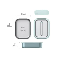 bentgo MicroSteel Lunch Box, Aqua, 41 oz. (BGSTLCH-AQ)