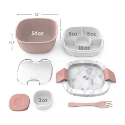 Lunch Totes & Water Bottles|bentgo Salad Container, Blush Marble, 54 oz. (BGOSAL-M)