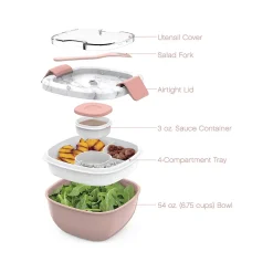 Lunch Totes & Water Bottles|bentgo Salad Container, Blush Marble, 54 oz. (BGOSAL-M)