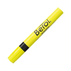 Highlighters|Berol Tank Highlighters, Chisel, Yellow, Dozen (64324)