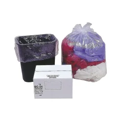 Classic 10 Gallon Industrial Trash Bag, 23" x 24", Low Density, 0.6mil, Clear, 500 Bags/Box (WEBBC24-538900)<Berry Global Sale