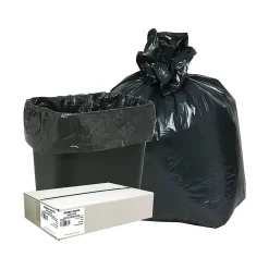 Classic 10 Gallon Industrial Trash Bag, 23" x 24", Low Density, 0.6mil, Black, 500 Bags/Box (WEBB24-790139)<Berry Global Online