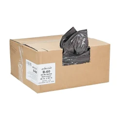 Classic 60 Gallon Industrial Trash Bag, 38" x 58", Low Density, 0.9mil, Black, 100 Bags/Box (WEBB60-790196)<Berry Global Outlet