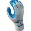 Best Manufacturing Company Gray/Blue Rubber Palm Coating Gloves, S