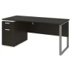 Office Desks*bestar Aquarius 66" Pedestal Desk, Deep Grey/White (114400-000032)