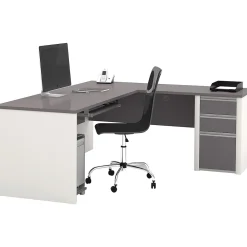 L-Desks*bestar Connexion 71" L-Shaped Desk, Slate/Sandstone (93880-59)