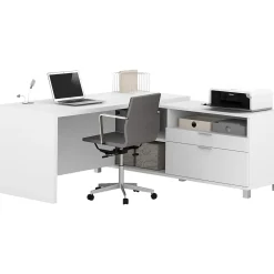 L-Desks*bestar Pro-Linea L-Desk, White (120863-17)