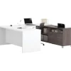 Computer Desks*bestar Pro-Linea U-Desk, Bark Grey/White (120895-47)