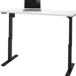 Standing Desks*bestar Universel 60"W Electric Height Adjustable Desk, White (65867-17)