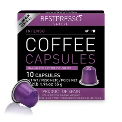 Bestpresso Inteso Blend High Intensity Coffee Nespresso Original Pods, Dark Roast, 10/Box (BST10413)
