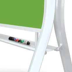 Dry Erase*Best-Rite Visionary Curve Colored Glass Whiteboard Easel White Frame Green Glass 47.24"H x 35.43"H Surface (74957-Green)