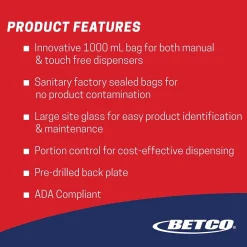 Clario Universal 91819-00 Wall Mounted Hand Soap/Hand Sanitizer Dispenser, White (9181900)<Betco Hot